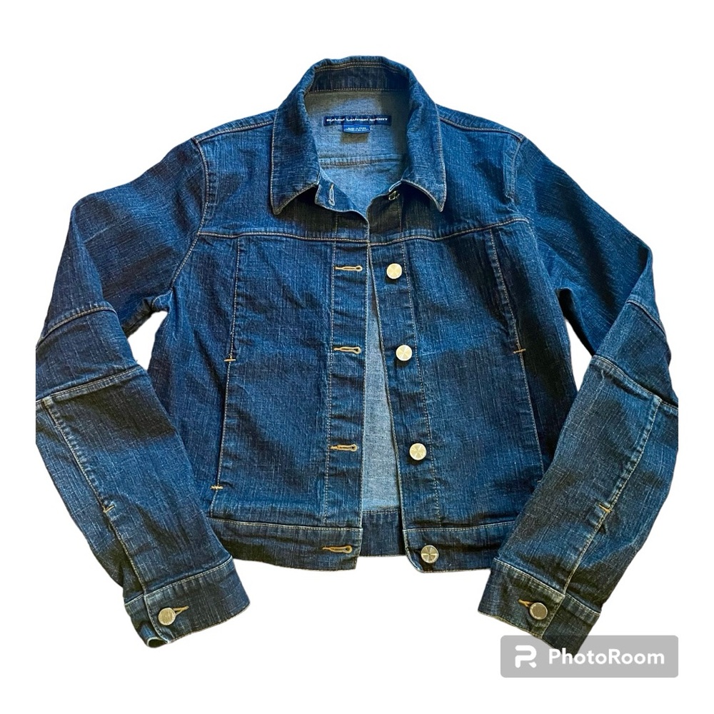 RALPH LAUREN dark denim jacket w/ silver tone buttons - M - looks new w/o tags!